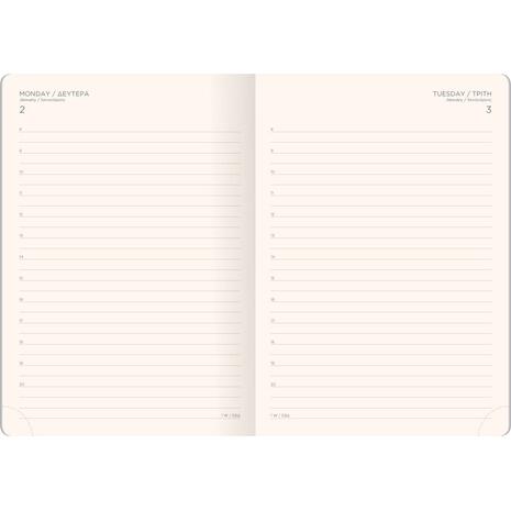 Ημερολόγιο ημερήσιο The Writing Fields Softline 2000 17x24cm 2023 με λάστιχο soft εξώφυλλο με υφή δέρματος κόκκινο